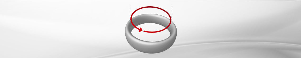Ring size based on the circumference of the finger